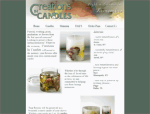 Tablet Screenshot of creationsincandles.com